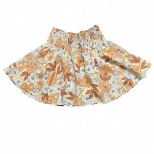J. Crew Floral Mini Skirt in Orange and Brown